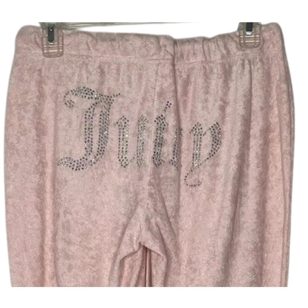 Juicy Couture Pink Terrycloth Lounge Pants Small Soft Plush Sleepwear Y2K